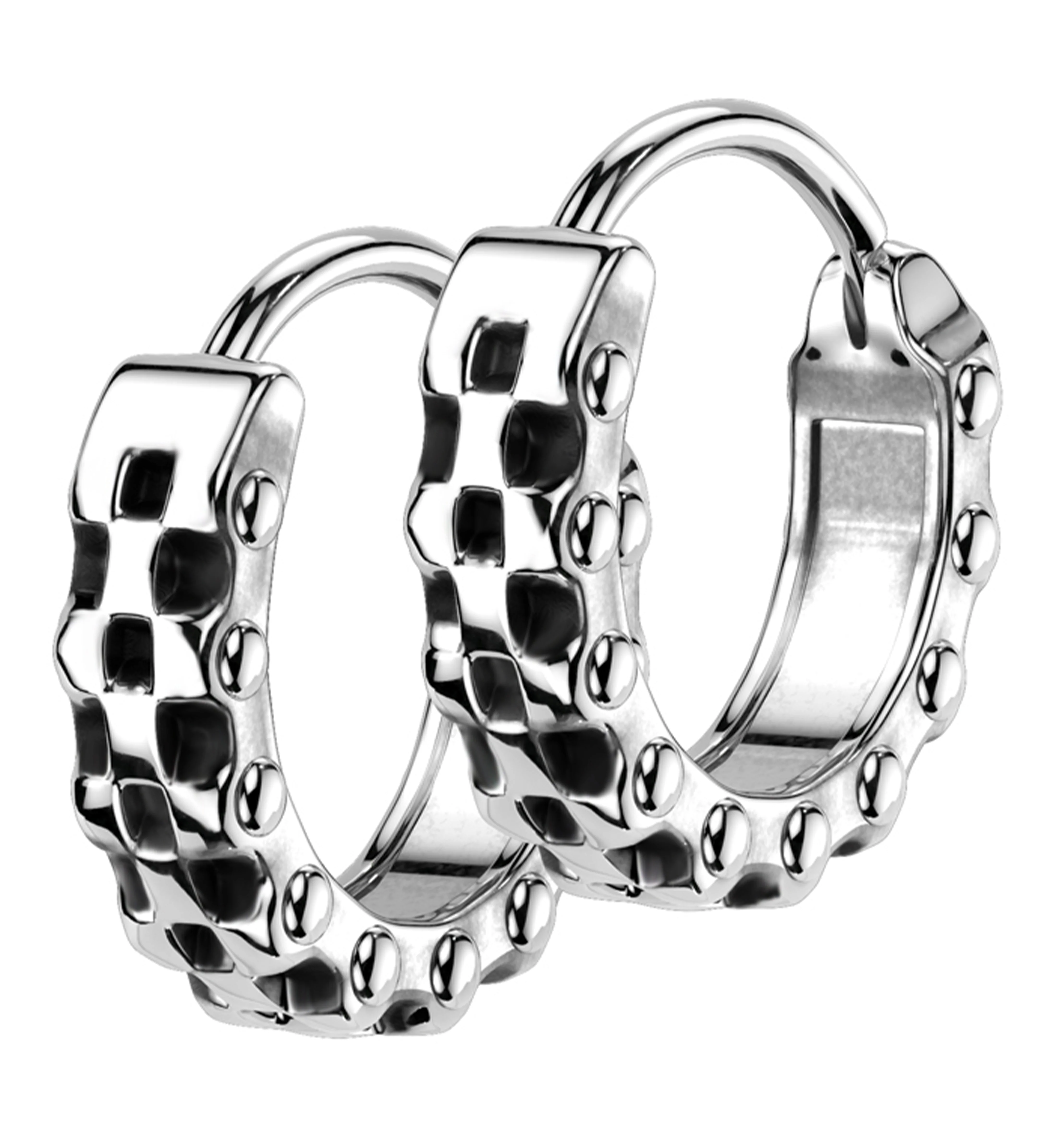 Bike Chain Stainless Steel Hoop Earrings - Mrs Treak