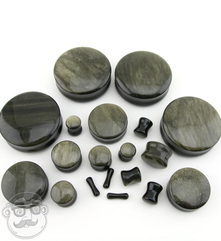 Golden Obsidian Stone Plugs - Mrs Treak