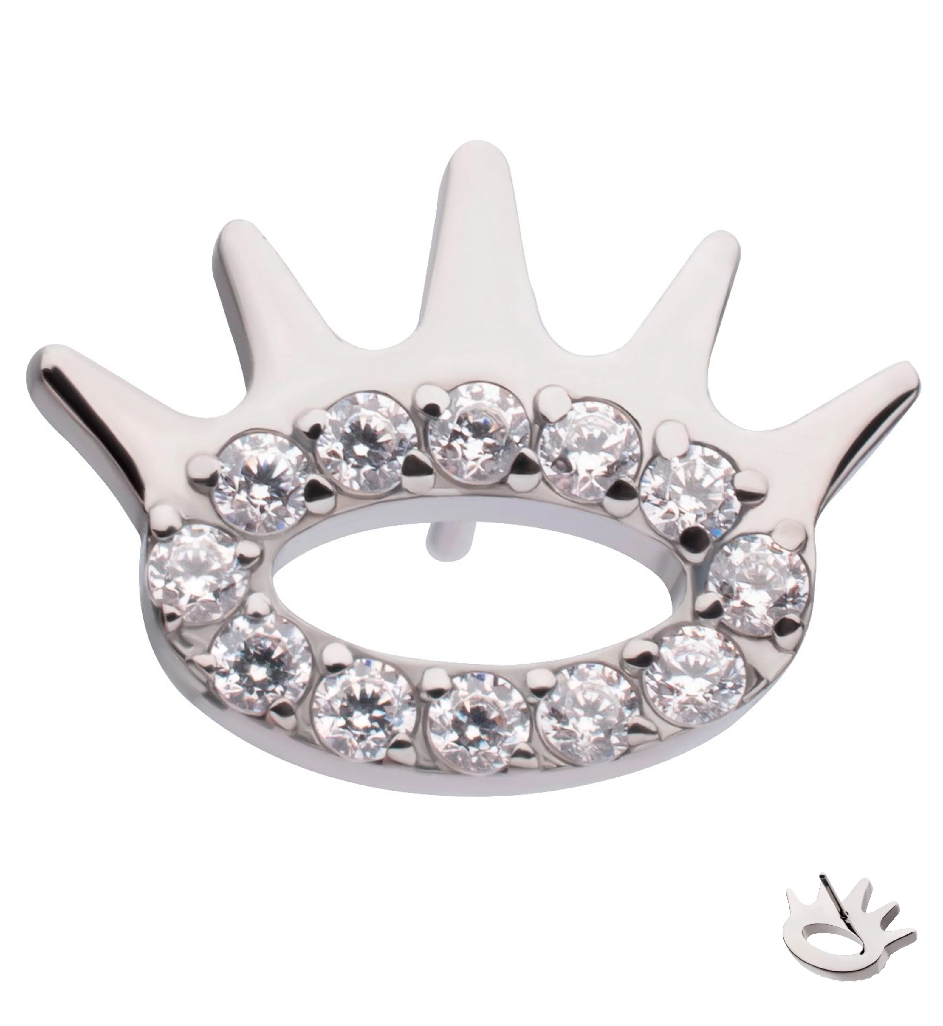 Eyelash Clear CZ Titanium Threadless Top - Mrs Treak