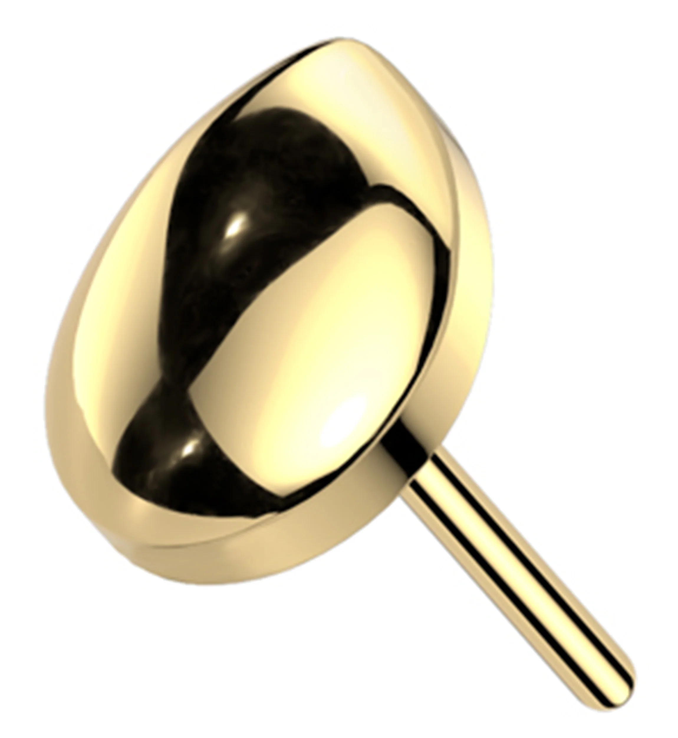 Gold PVD Teardrop Titanium Threadless Top - Mrs Treak