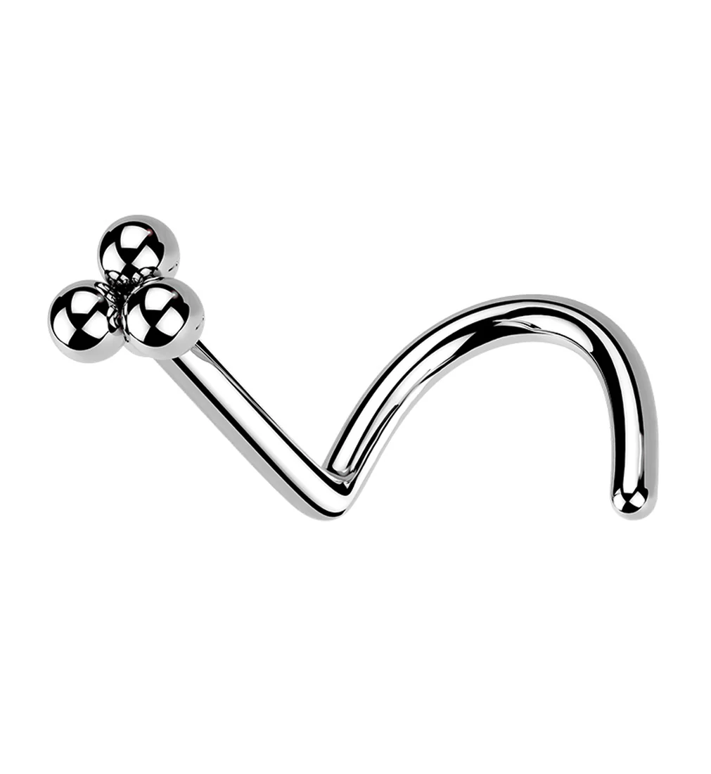 Beaded Triad Nose Screw Ring - Mrs Treak