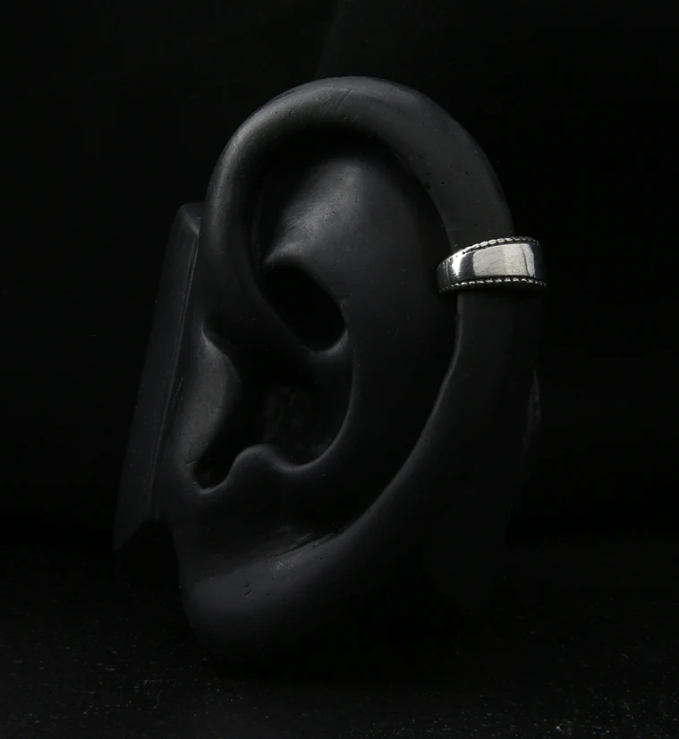 Smooth White Brass Ear Cuff - Mrs Treak