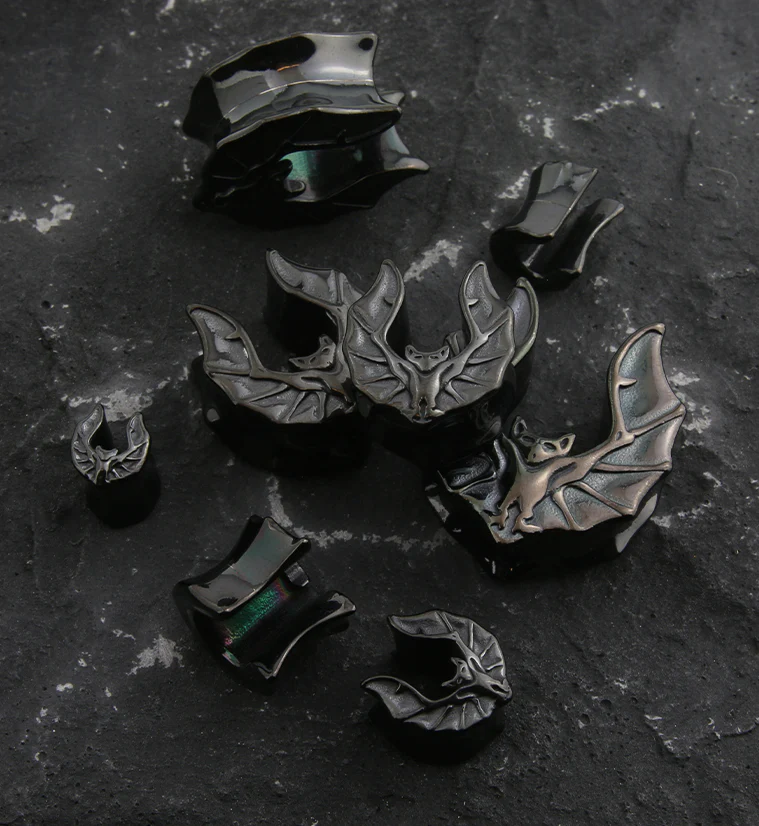 Black PVD Bat Stainless Steel Saddles - Mrs Treak