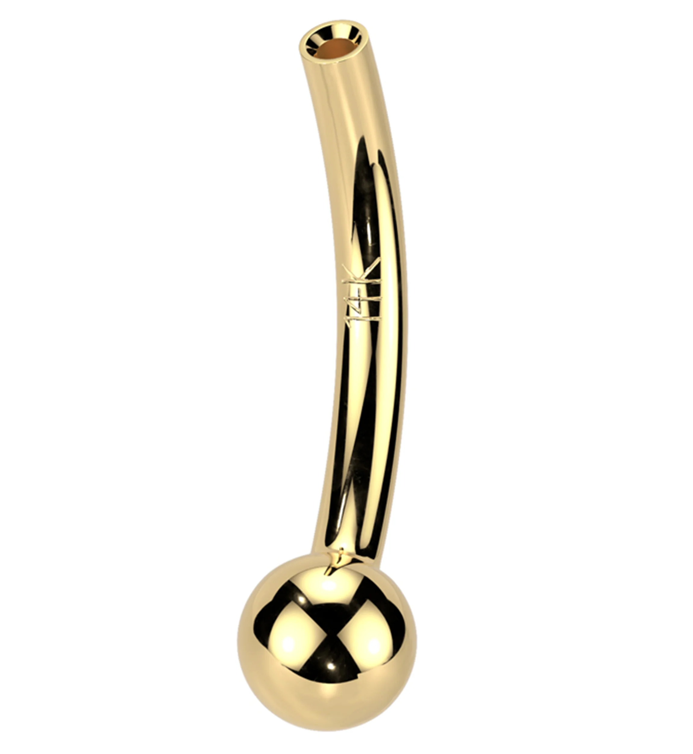 14kt Gold Threadless Curved Barbell (Post Only) - Mrs Treak