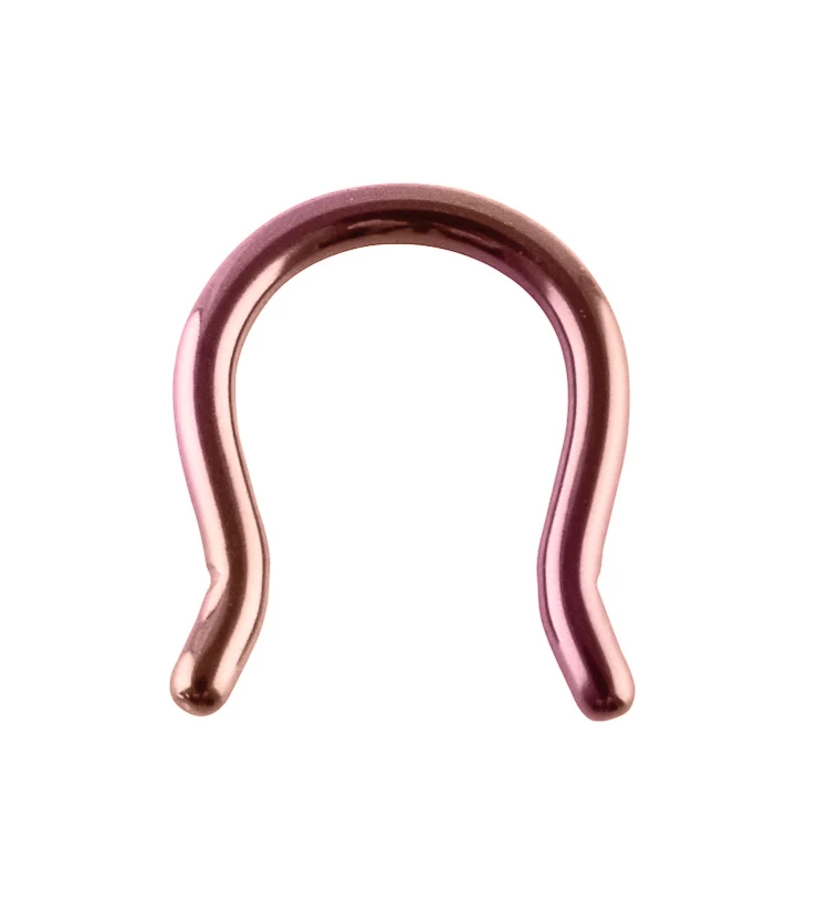 Pink ASTM F136 Titanium Omega Septum Ring - Mrs Treak