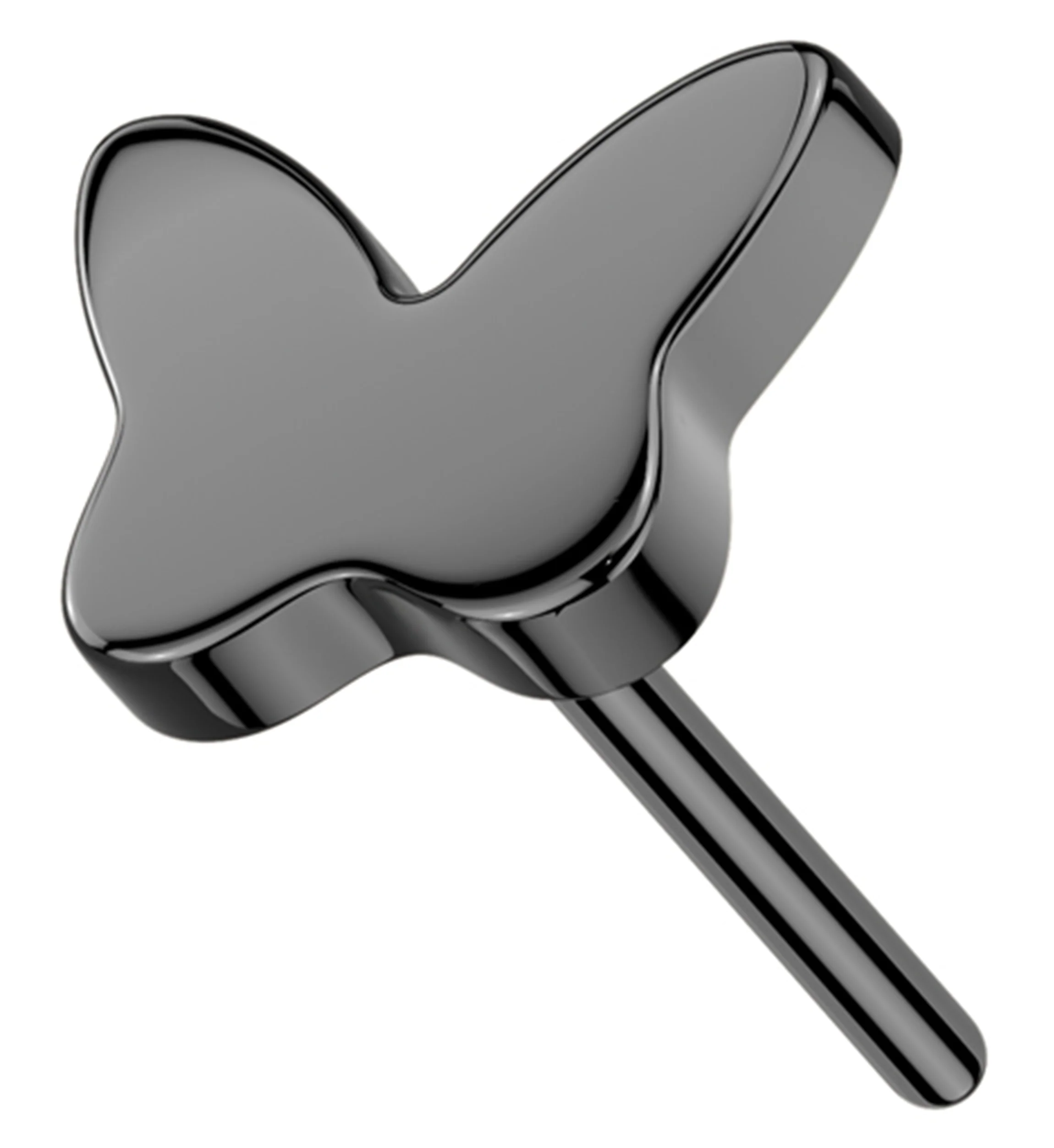 Black PVD Butterfly Titanium Threadless Top - Mrs Treak