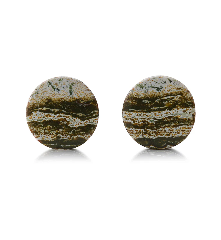 Ocean Jasper Stone Plugs 9/16