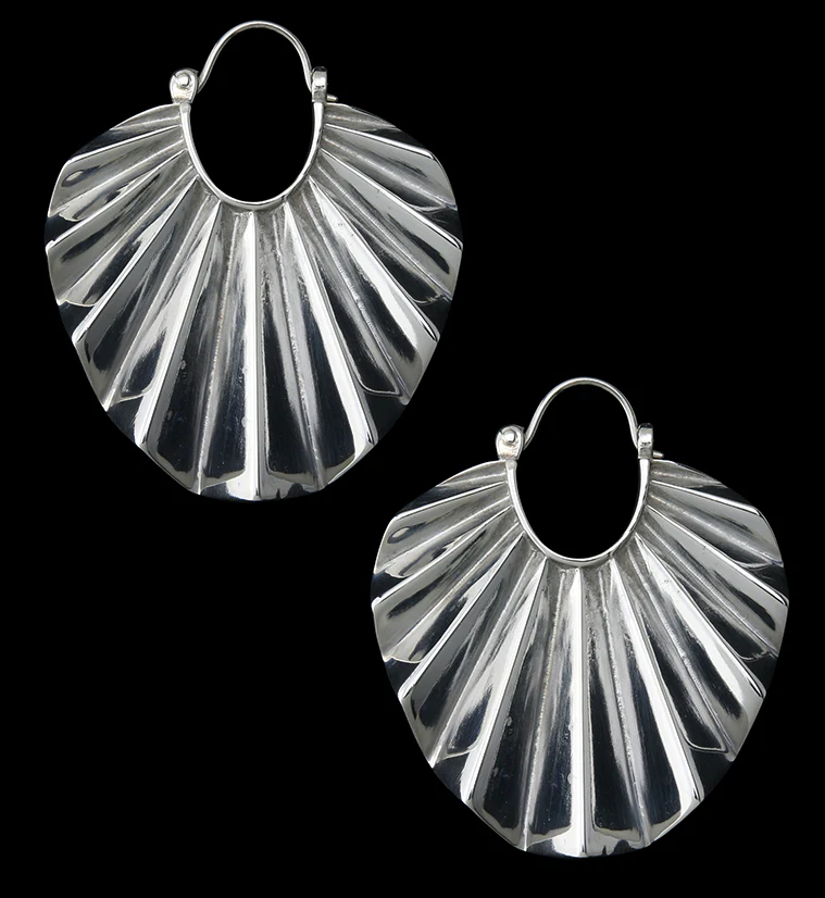 Round Rays White Brass Titanium Hangers / Earrings - Mrs Treak