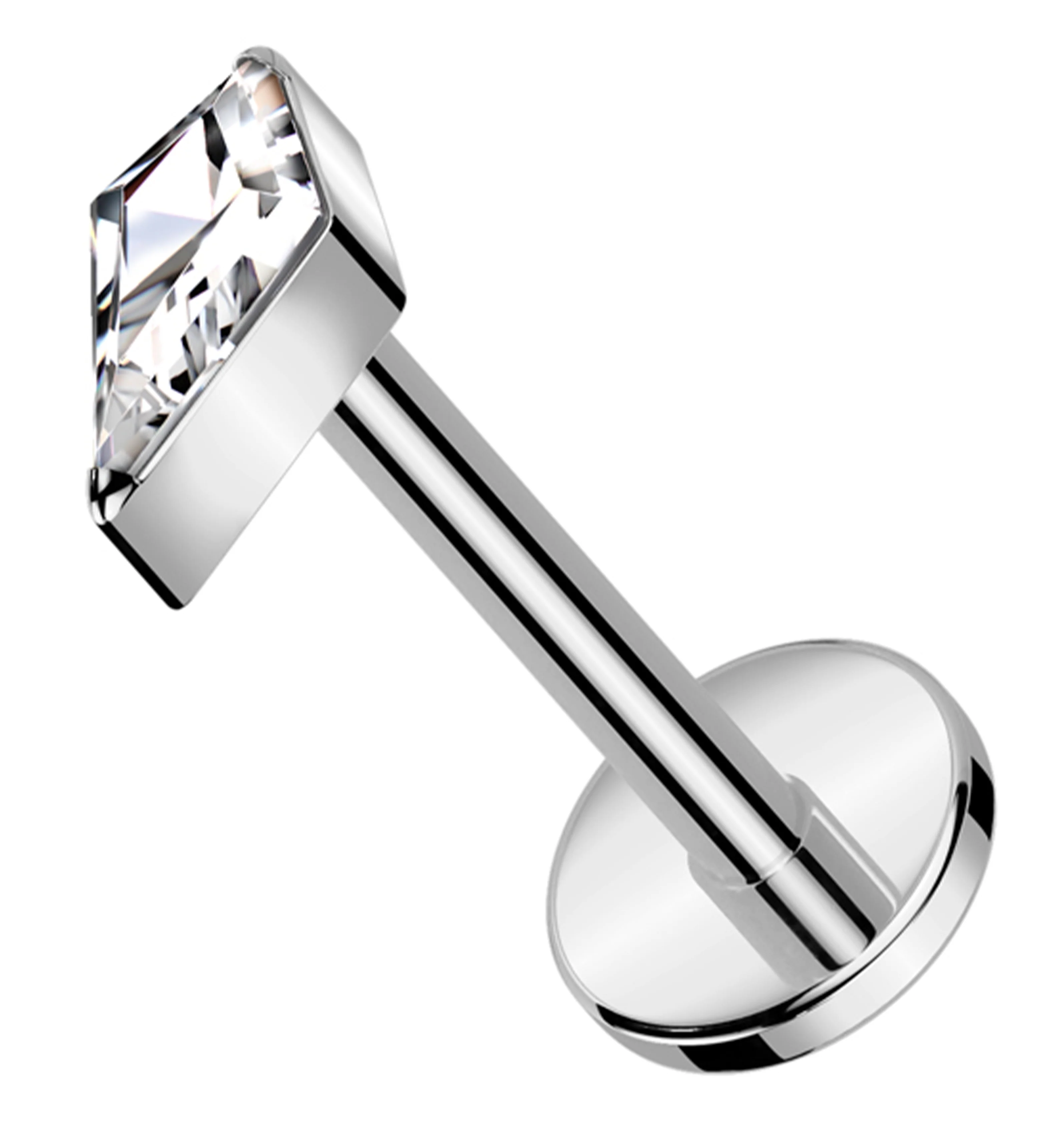 Abyss Clear CZ Titanium Threadless Labret - Mrs Treak