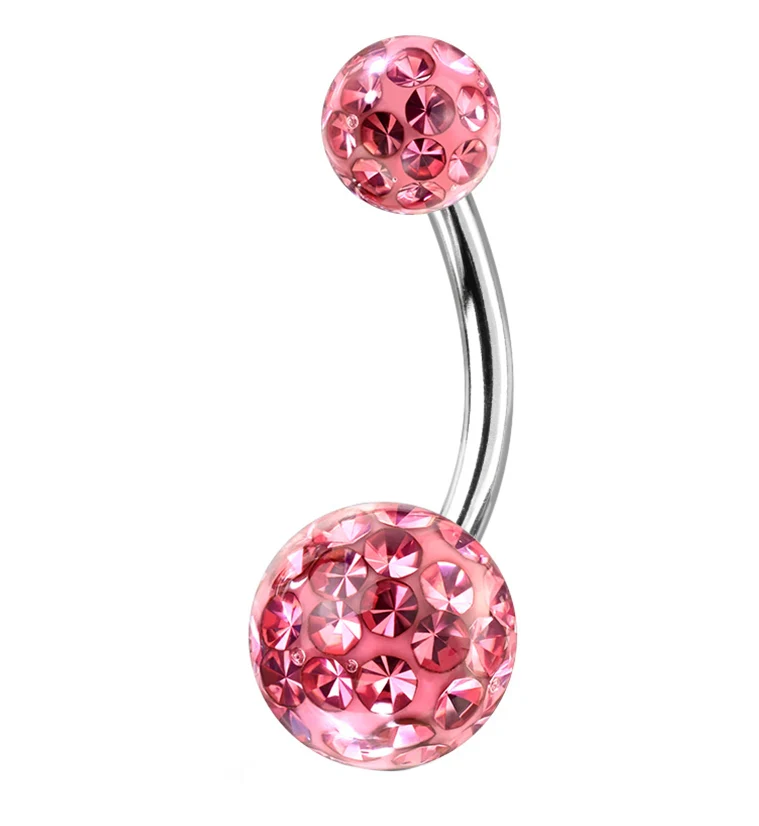 Pink Glitterball Belly Button Ring - Mrs Treak
