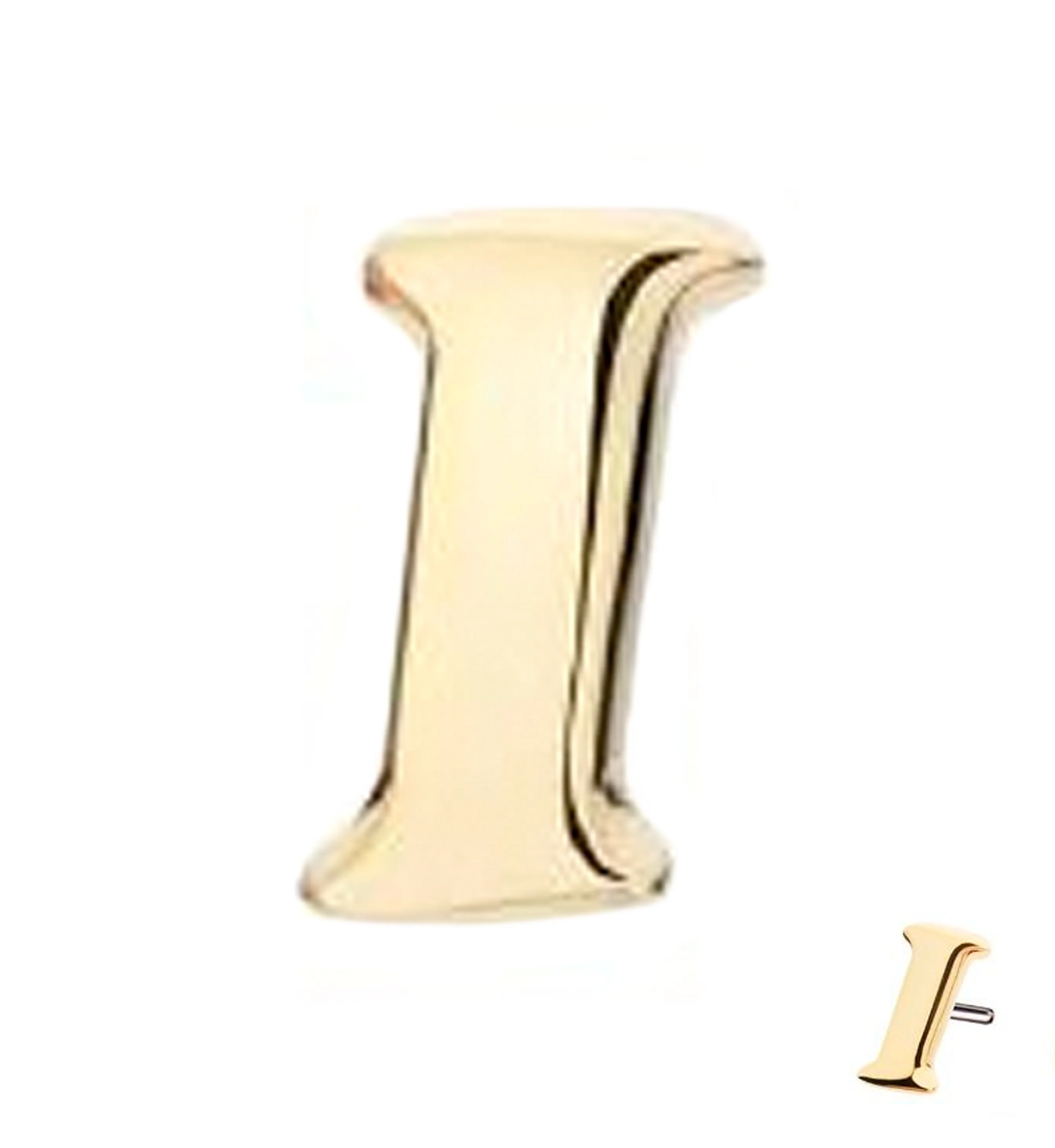 14kt Gold Letter I Threadless Top - Mrs Treak