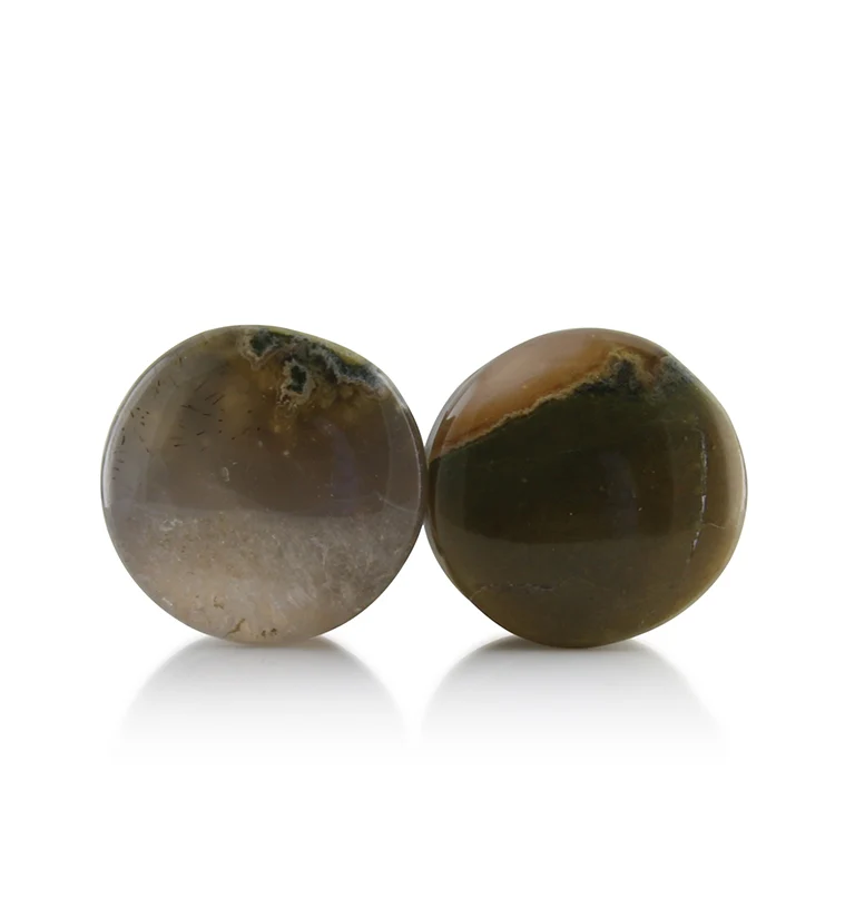 Blue Forest Petrified Wood Plugs 5-8 inch (16mm) Version 2 - Mrs Treak