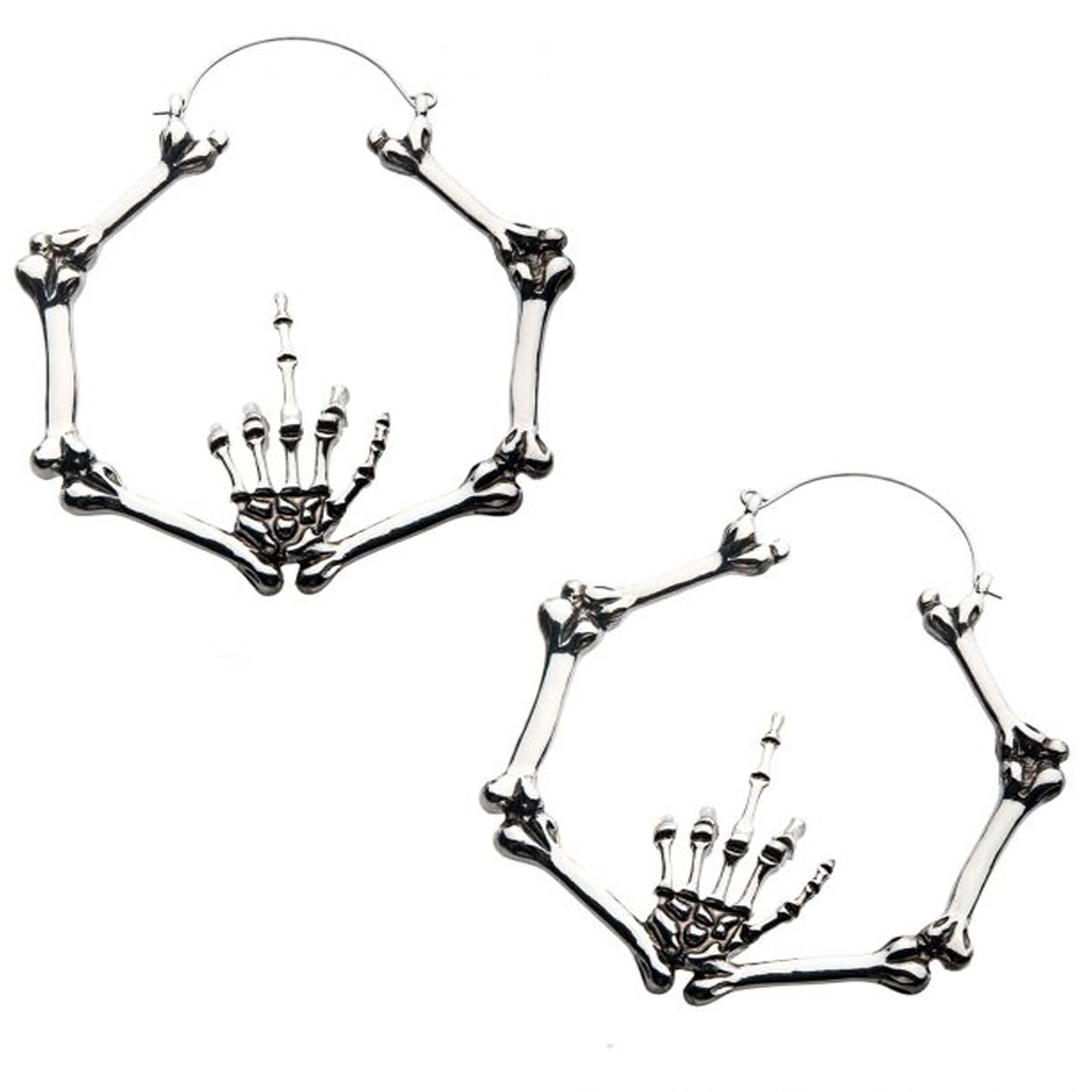20G Frick Off  Skeleton Plug Hoops - Mrs Treak