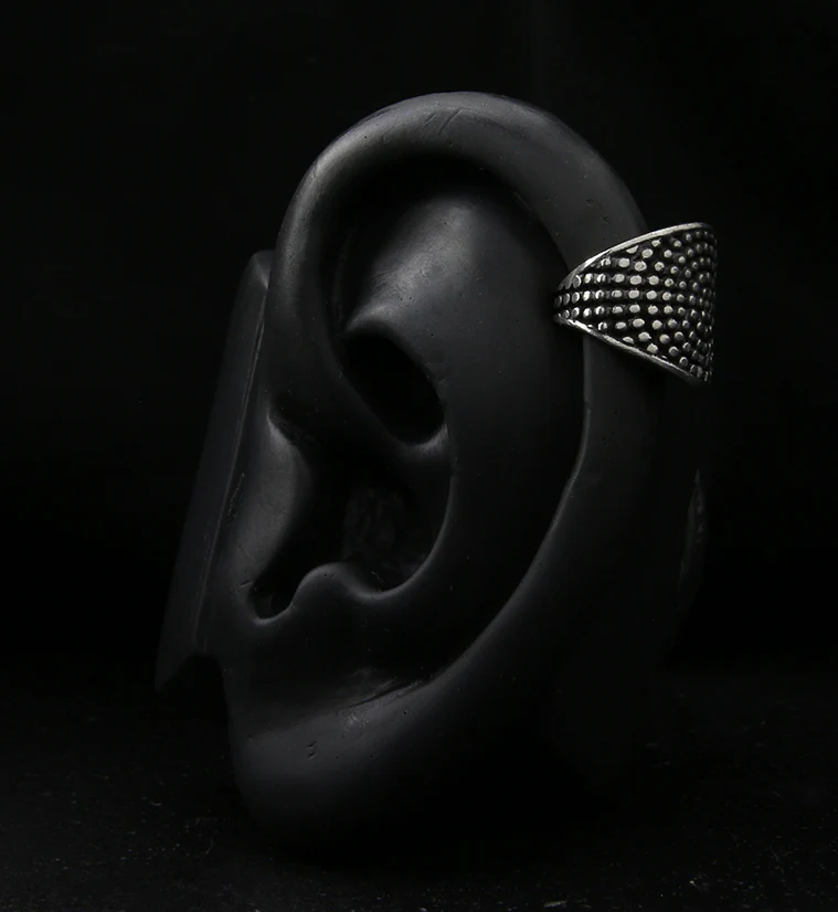 Shield White Brass Ear Cuff - Mrs Treak