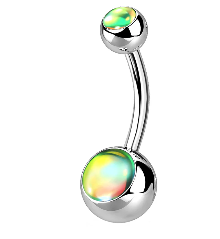 Green Aura Belly Button Ring - Mrs Treak
