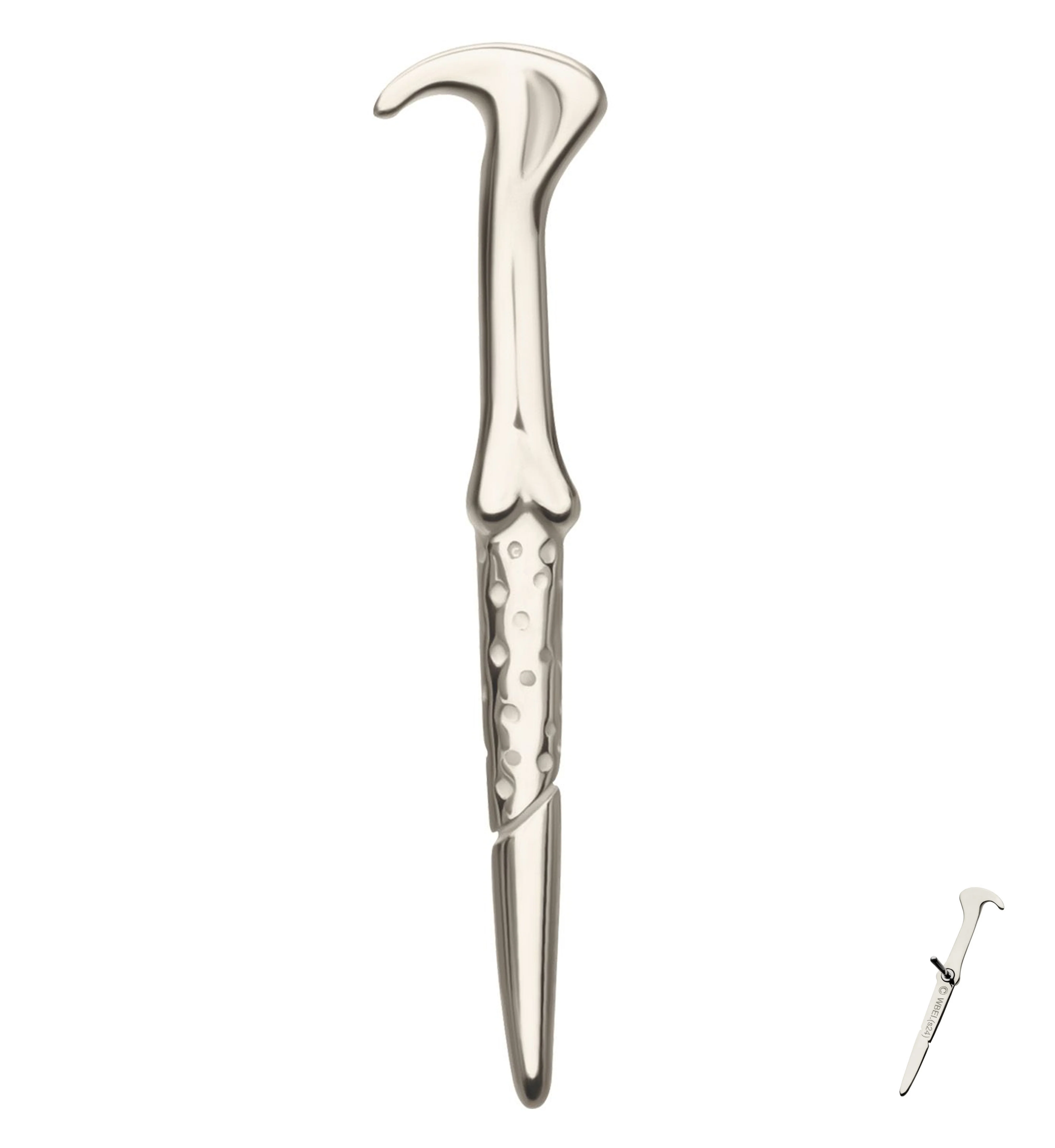 14kt White Gold Voldemort's Wand Threadless Top - Mrs Treak