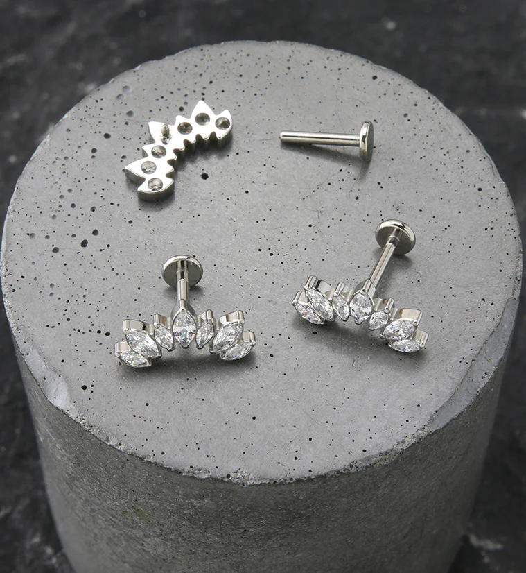 Anadem CZ Internally Threaded Titanium Labret - Mrs Treak