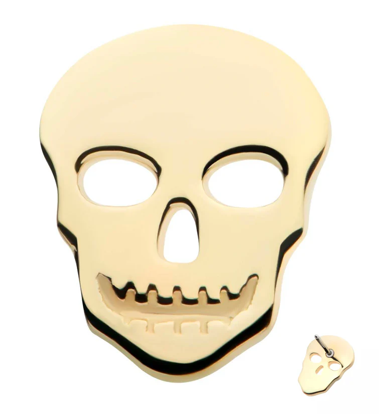 14kt Gold Skull Stitches Threadless Top - Mrs Treak