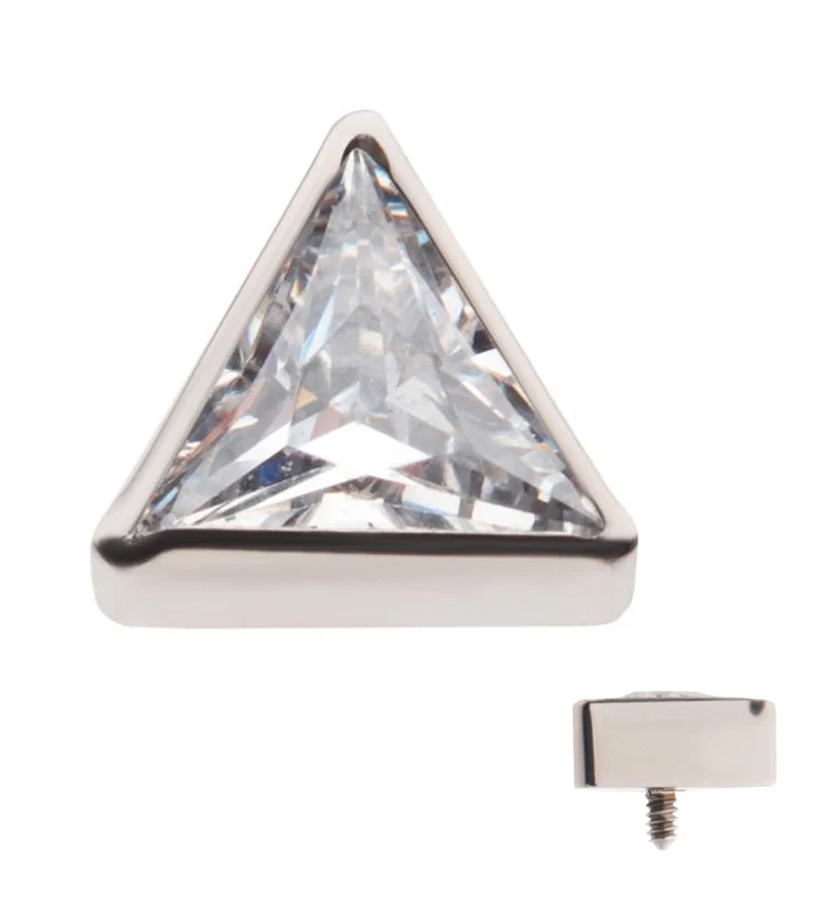 Triagonal CZ Titanium Internally Threaded Top - Mrs Treak