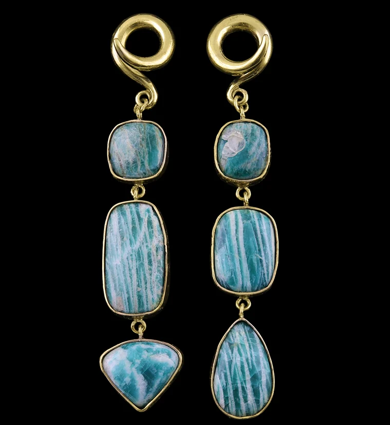Triple Amazonite Stone Ear Weights - Mrs Treak