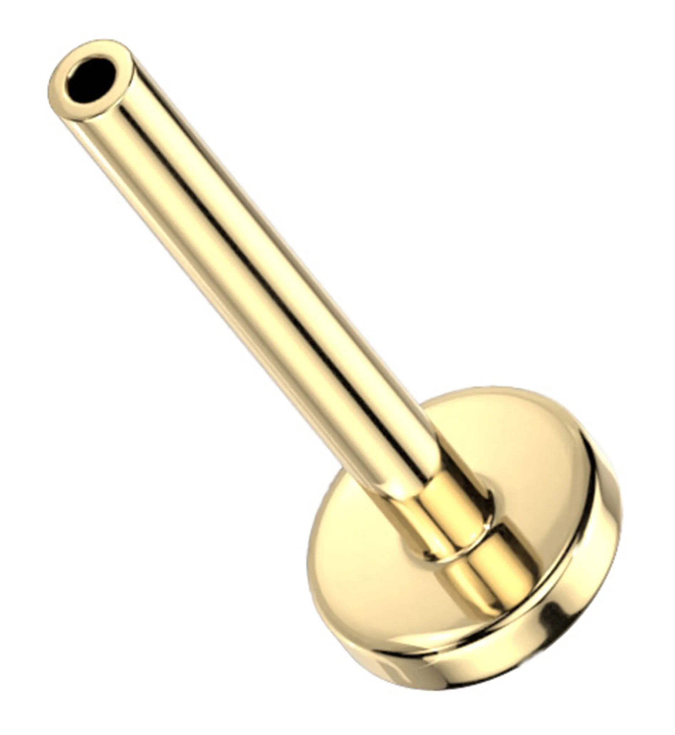 Gold PVD Flat Disk Titanium Threadless Labret Post - Mrs Treak
