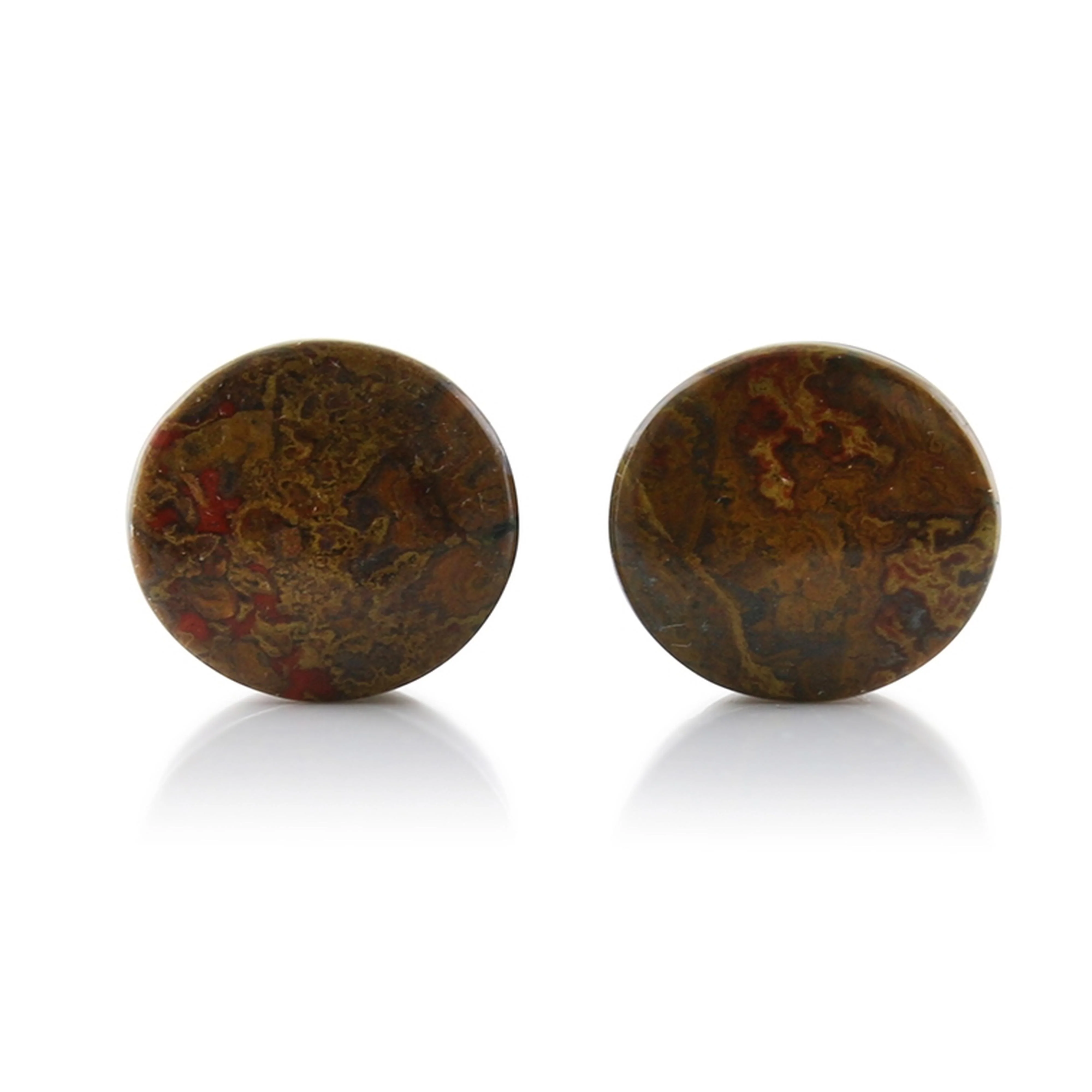 Moroccan Seam Agate Stone Plugs 1-2