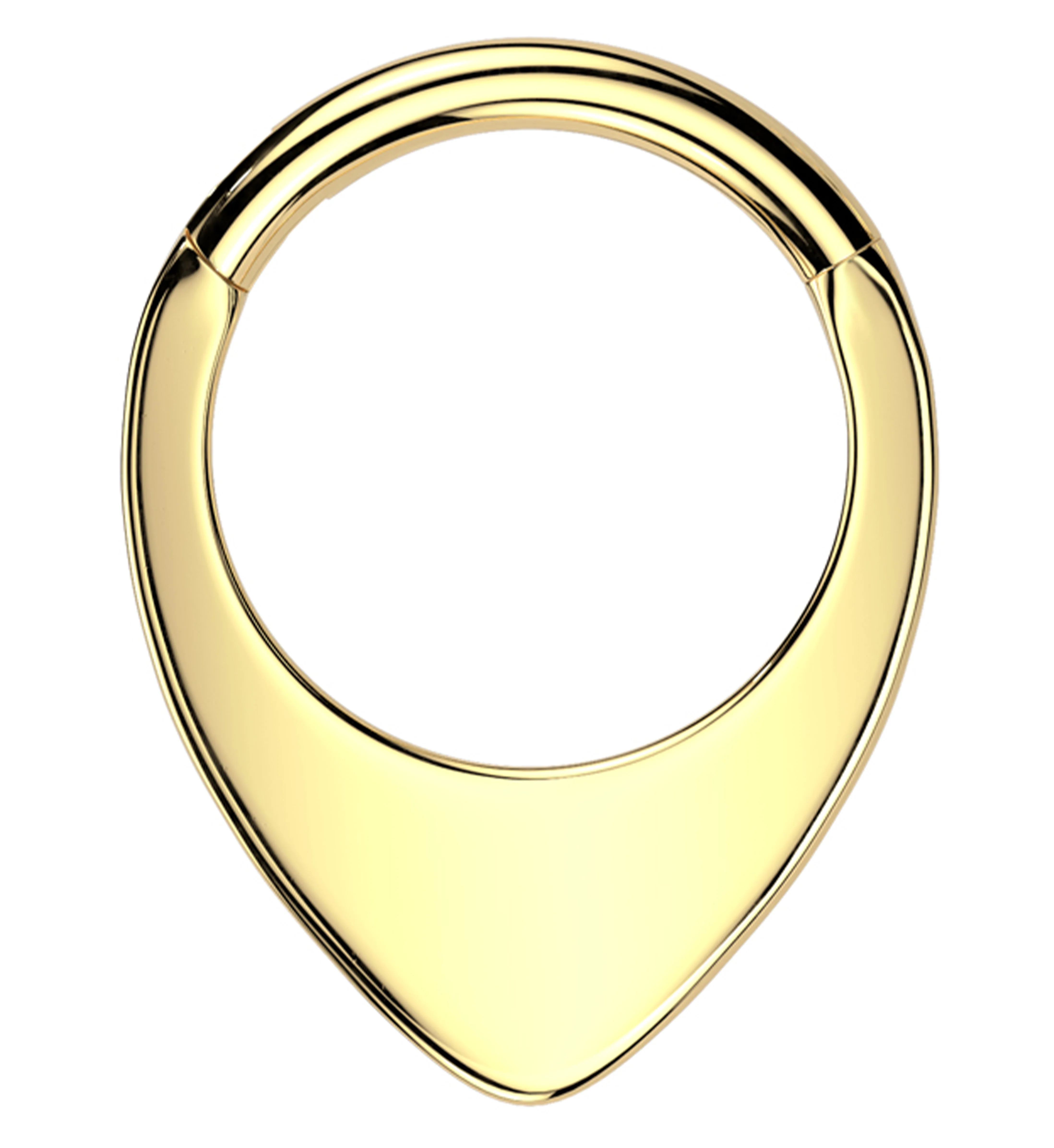 Gold PVD Rounded Point Titanium Hinged Segment Ring - Mrs Treak