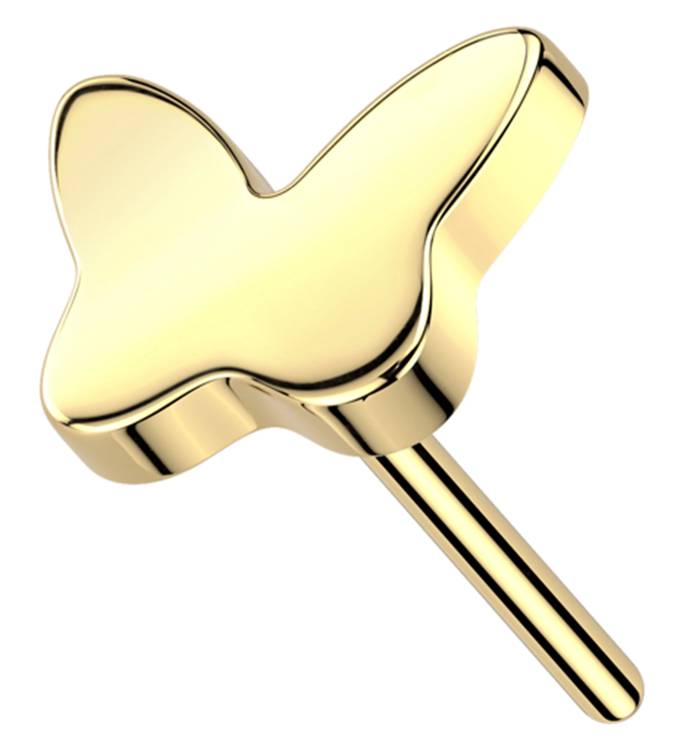 Gold PVD Butterfly Titanium Threadless Top - Mrs Treak