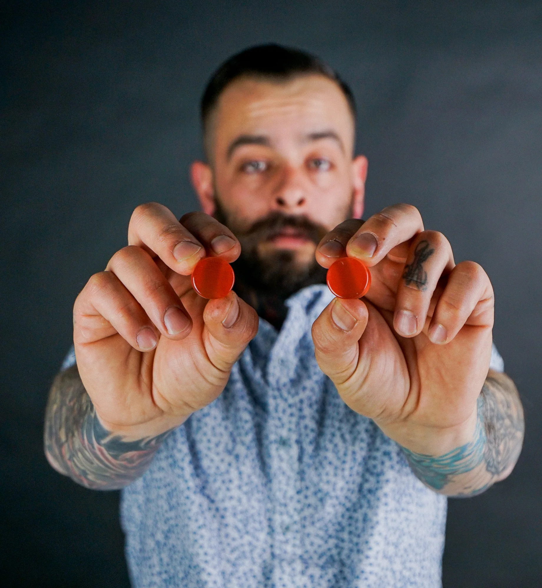 Orange Cat's Eye Glass Plugs - Mrs Treak