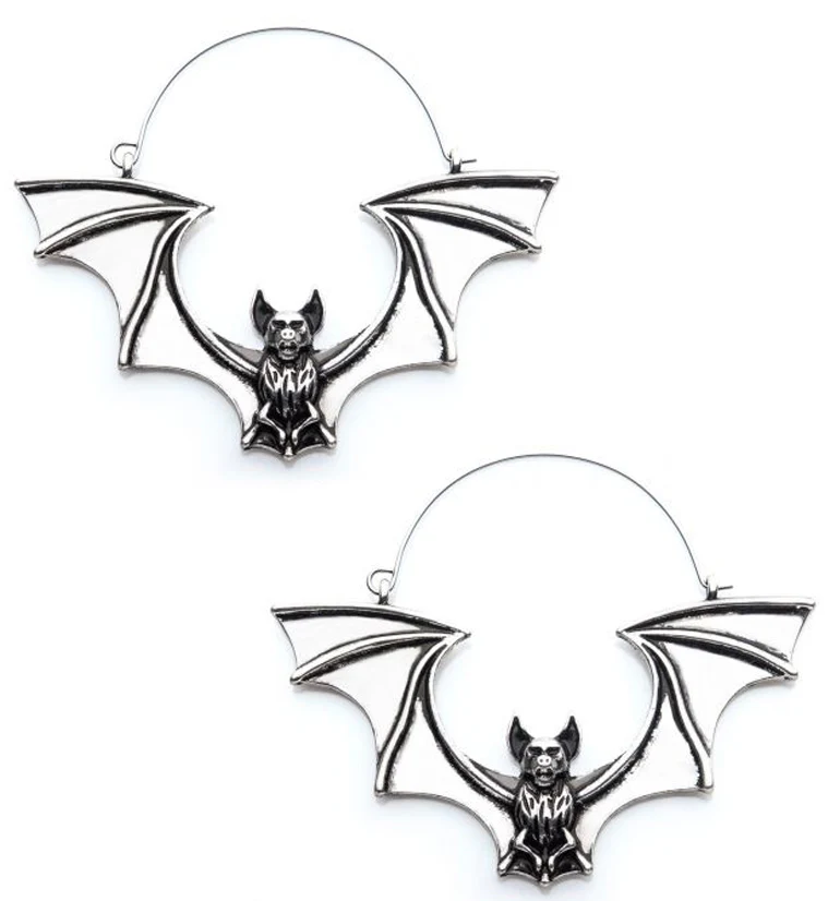 Bat Wings Plug Hoops - Mrs Treak