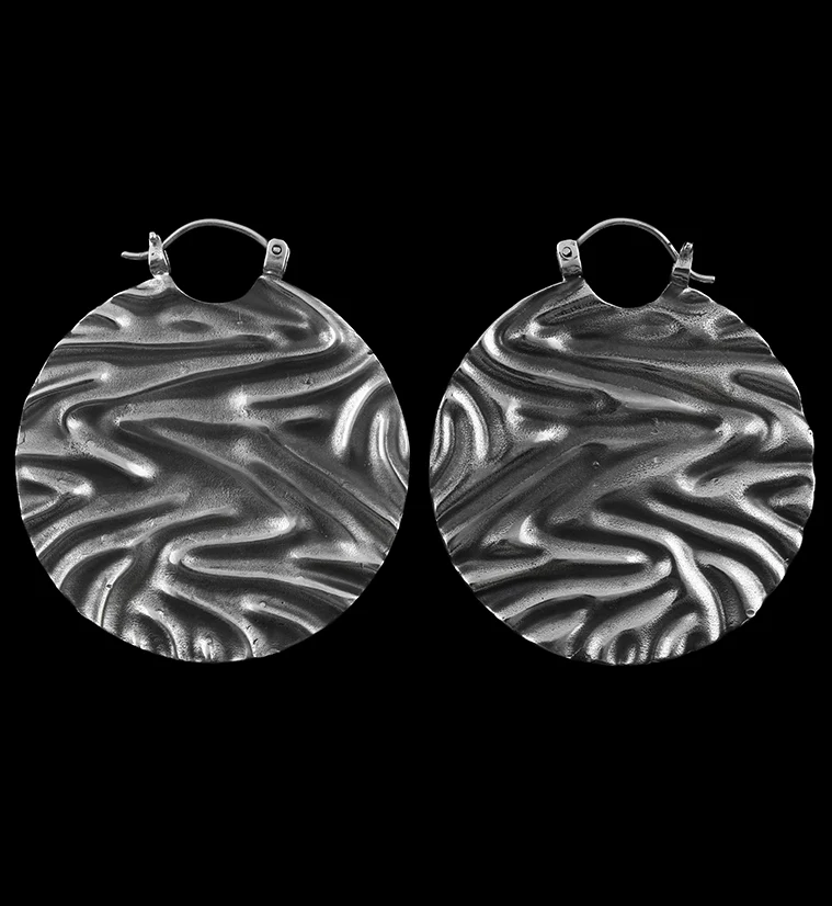 Silver Plica Brass Earrings - Weights - Mrs Treak