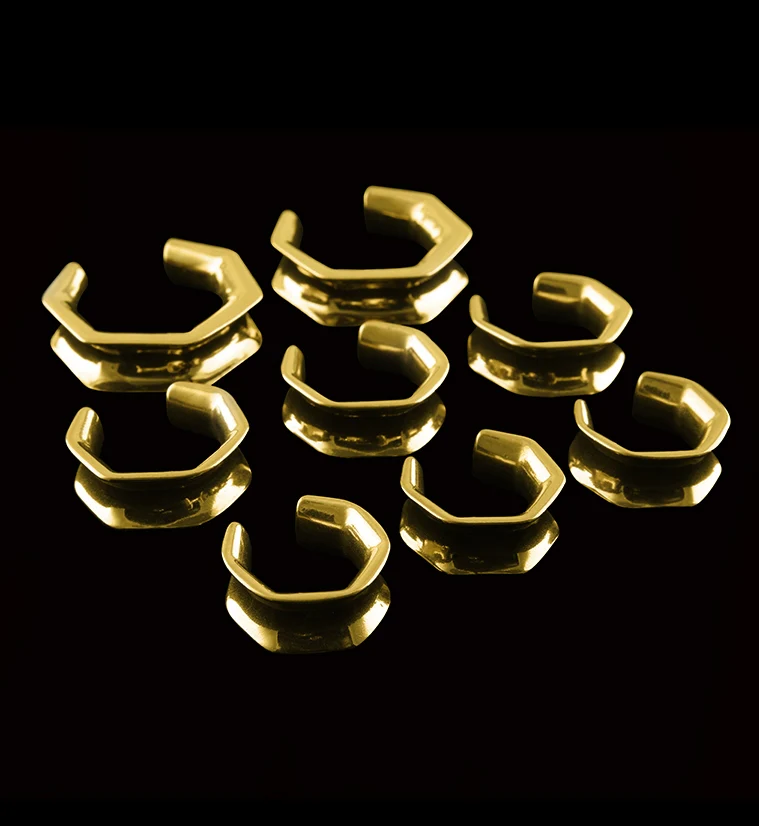 Gold PVD Hex Saddles - Mrs Treak