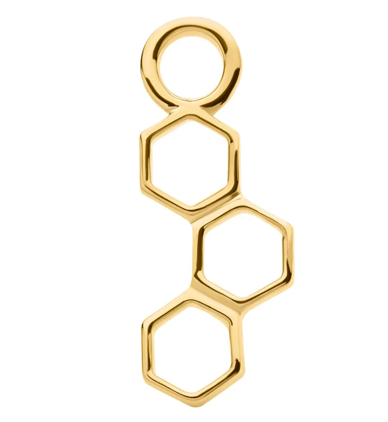 14kt Gold Honeycomb Layer Charm - Mrs Treak