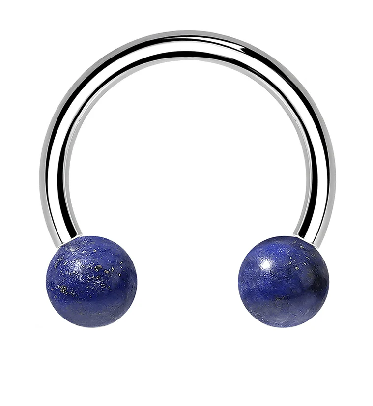 Lapis Lazuli Stone Circular Barbell - Mrs Treak