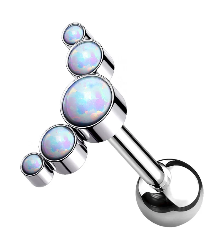Opalite Quinary Titanium Cartilage Barbell - Mrs Treak