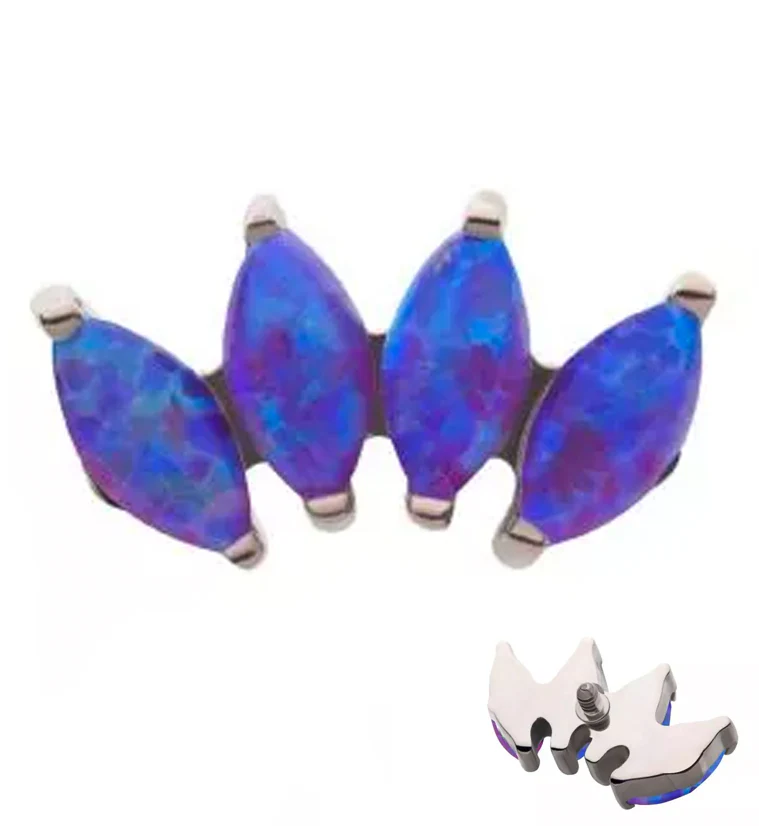 Quartet Purple Opalite Internally Threaded Titanium Top - Mrs Treak