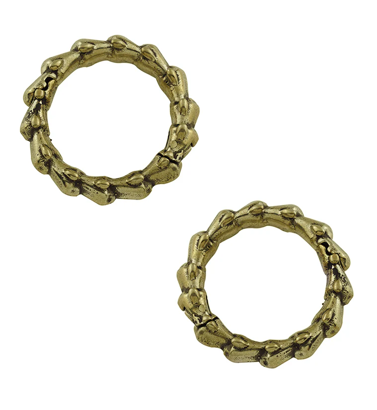 Brass Circle Of Scales Hinged Ear Weights - Mrs Treak