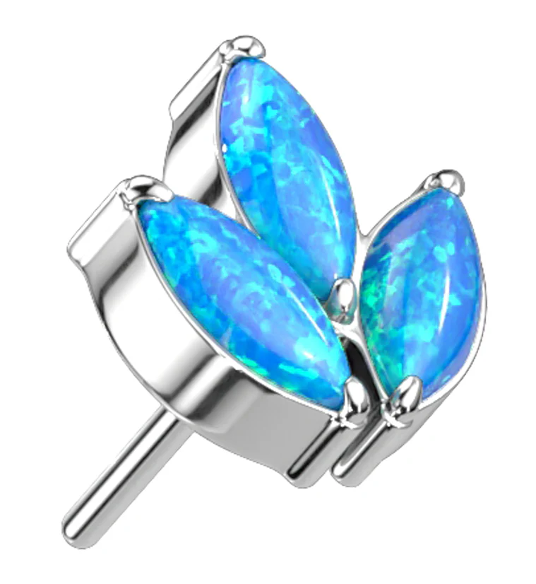 Frond Blue Opalite Threadless Titanium Top - Mrs Treak