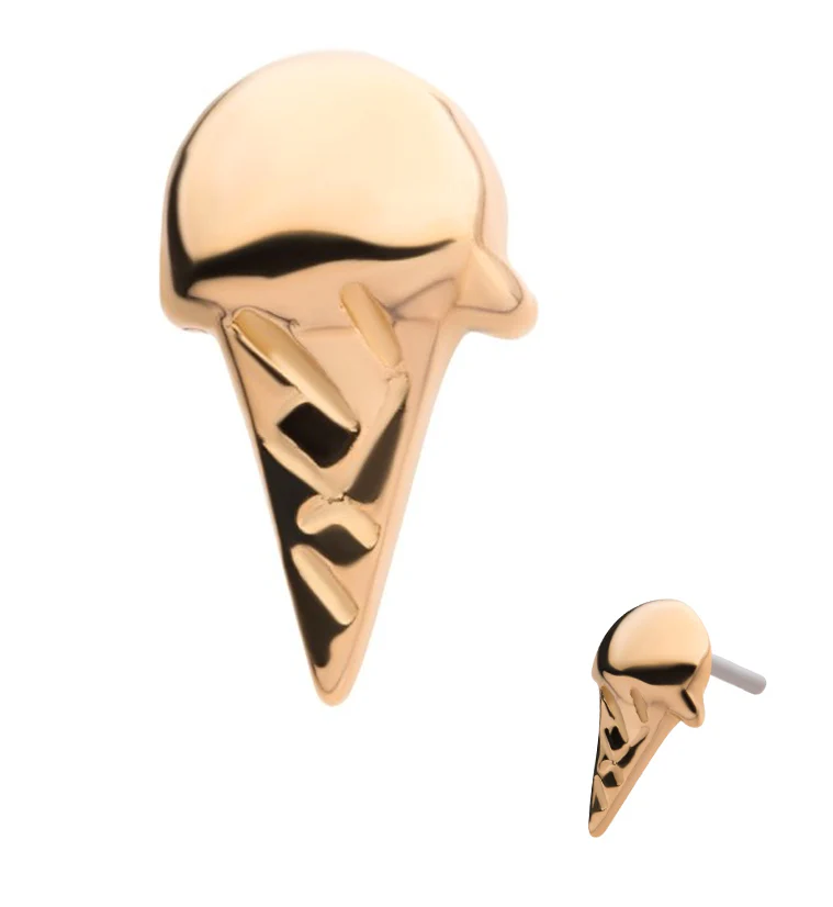 14kt Gold Ice Cream Threadless Top - Mrs Treak