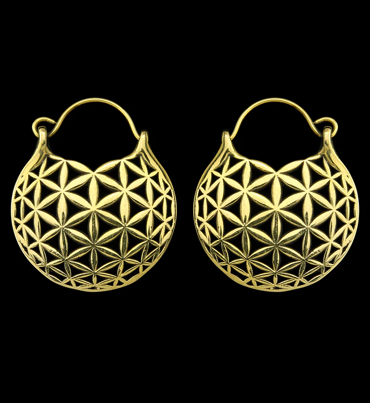 Flower of Life Brass Hangers / Earrings - Mrs Treak