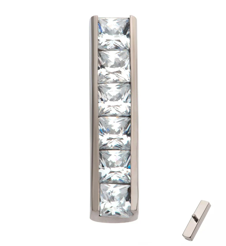 Tall Rack CZ Internally Threaded Titanium Top - Mrs Treak