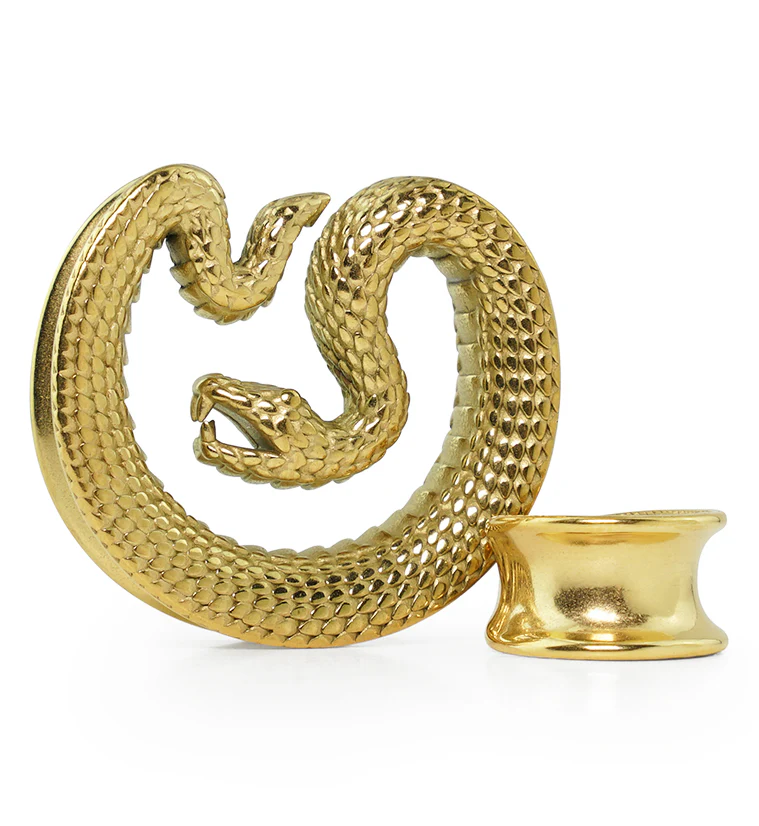 Gold PVD Snake Stainless Steel Saddles - Mrs Treak