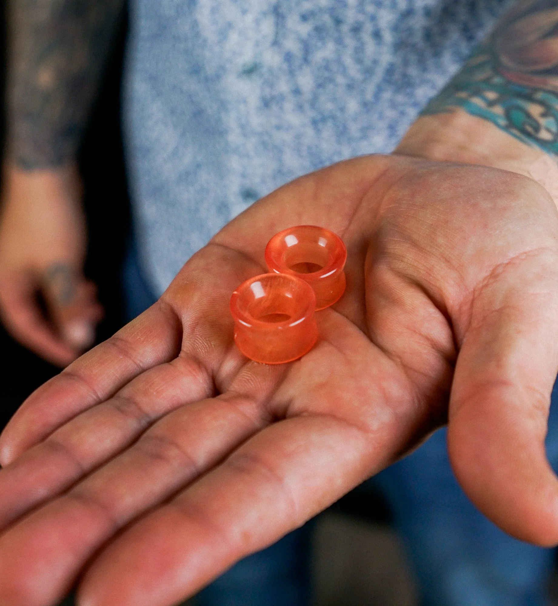 Orange Cat's Eye Glass Tunnels - Mrs Treak