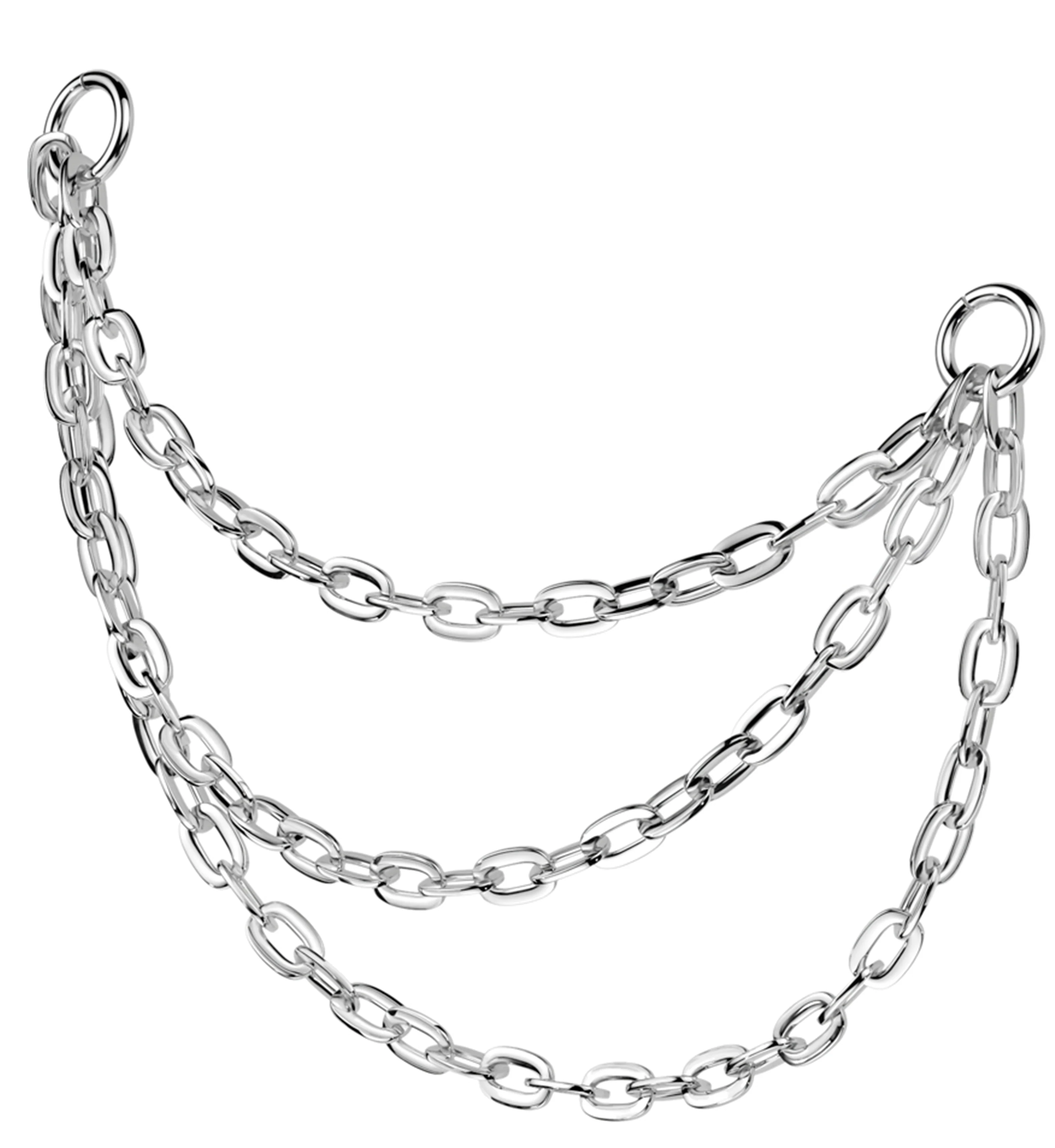 Triple Titanium Nose/Cartilage Connector Chain - Mrs Treak