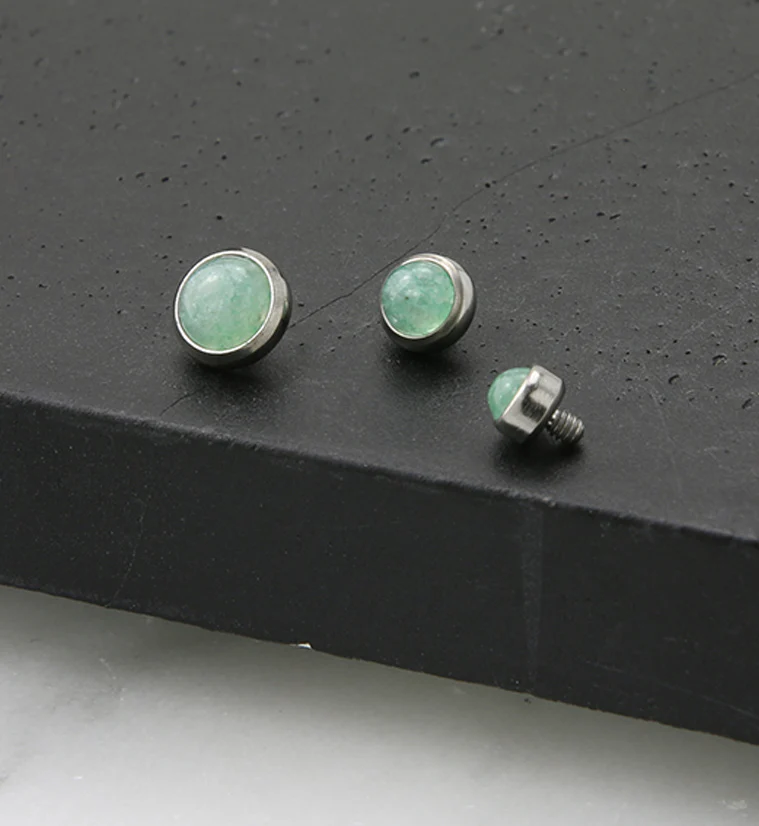 Green Aventurine Stone Titanium End - Mrs Treak