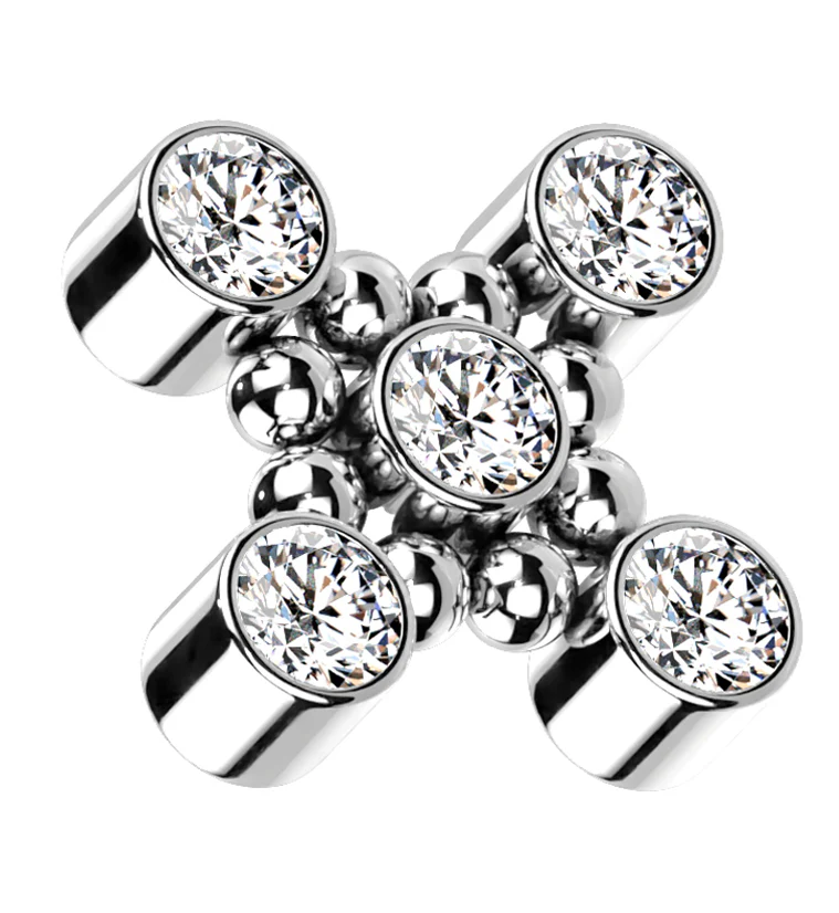Quincunx CZ Titanium Internally Threaded Top - Mrs Treak