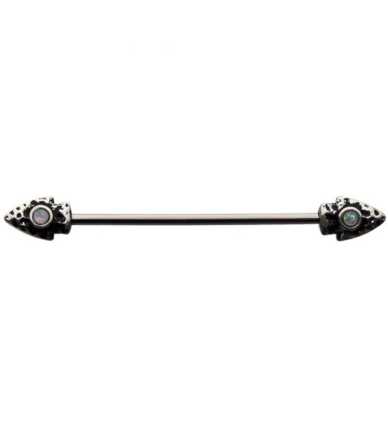Double Arrow Opalite Industrial Barbell - Mrs Treak