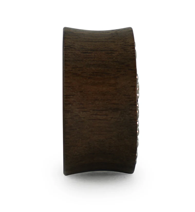 Adorn White Brass Inlay Areng Wood Plugs - Mrs Treak