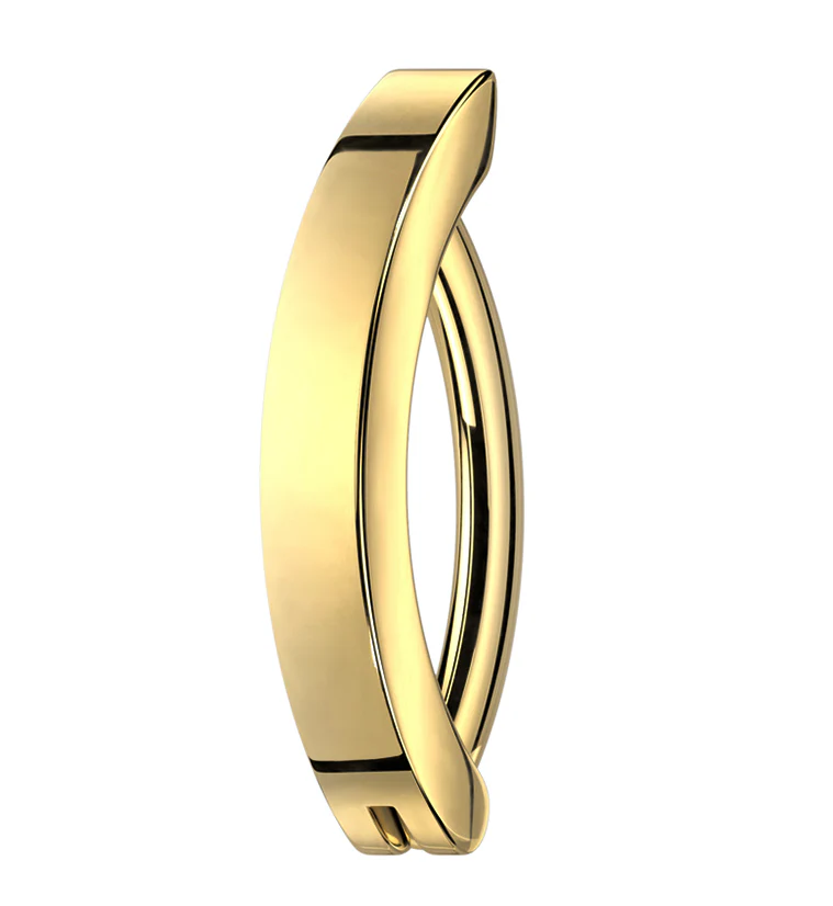 Gold PVD Bar Titanium Hinged Belly Button Ring - Mrs Treak