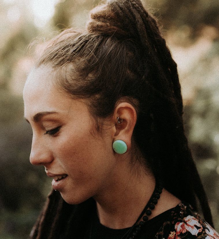 Chrysoprase Stone Plugs - Mrs Treak